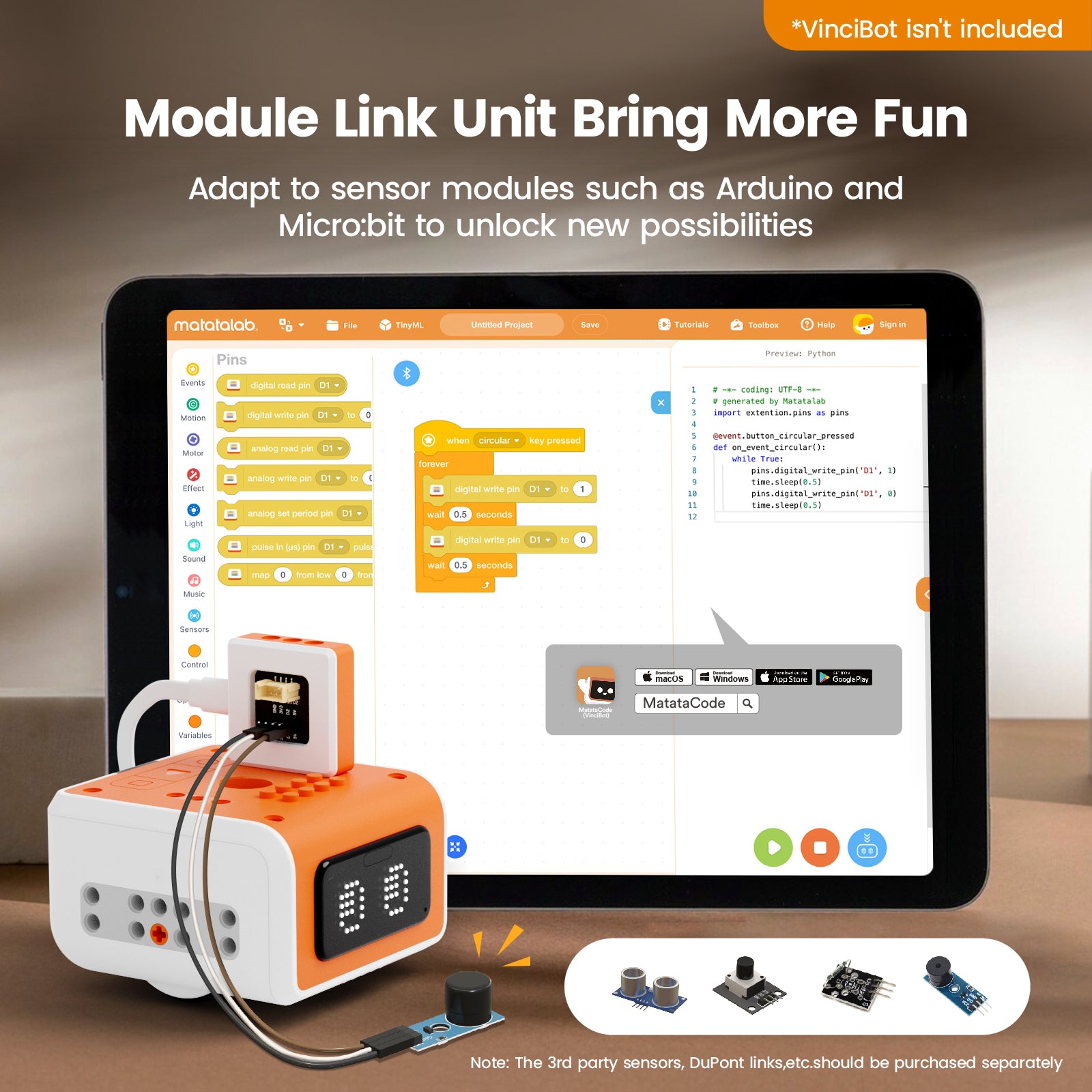 MatataStudio Inventor Kit for Vincibot - Matatalab